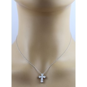 Brillant Kreuz Anhänger Kette Weißgold 585 14K Lab Grown Diamanten 1ct