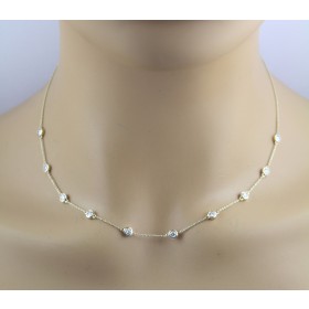Brillant Collier Gold 375 9K Lab Grown Diamanten 1.0ct