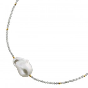 Mondstein Kette Gold 585 14K nat Mondsteine Barockperle