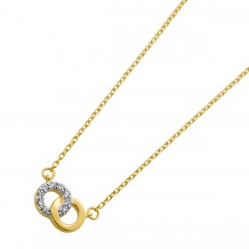 Diamant Collier Gold 375 9K Natur Diamanten 0.05ct.