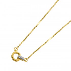 Diamant Collier Gold 375 9K Natur Diamanten 0.02ct