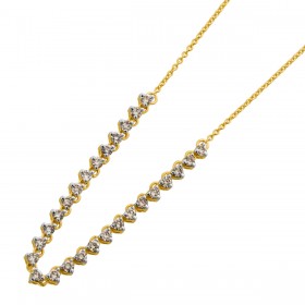 Brillant Collier Gold 333 8K Natur Diamanten 0.50ct Champagner