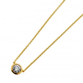 Diamantkette Gold 333 8K Natur Solitär Diamant 0.25ct