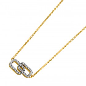Paperclip Brillantkette Gold 333 8K Lab Grown Diamanten 0.14ct