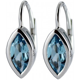 Blautopas Ohrhänger Weißgold 333 8 Karat blaue Edelsteine 