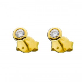 Solitär Ohrstecker Gelbgold 585 14 Karat Brillanten 0.25ct Lupenrein