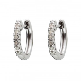 Diamant Klappcreolen Weißgold 333 8 Karat Brillanten 0.125ct  