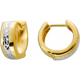 Creolen 13mm Gelbgold Weißgold 333 8 Karat Bicolor