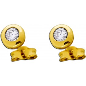 Solitär Ohrringe Gelbgold 333 8 Karat weiße Zirkonia 