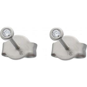 Platin 950 Solitär Ohrstecker Natur Diamanten 0.15ct