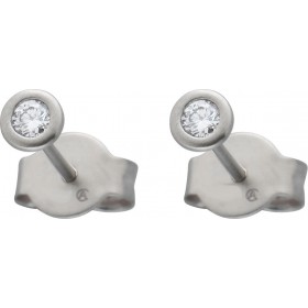 Platin 950 Solitär Ohrstecker Natur Diamanten 0.20ct