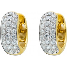 Brillant Creolen Gold 585 14K Natur Diamanten 0.44ct 