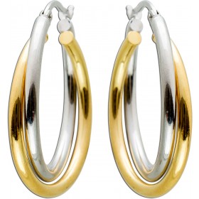 Creolen 27mm Gelbgold Weißgold 375 9 Karat Bicolor 