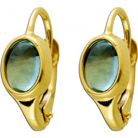 Blautopas Ohrringe Gold 333 8K blaue Natur Edelsteine