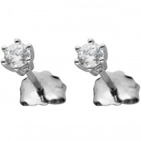 Solitär Ohrstecker Weißgold 585 14 Karat Natur Diamanten 0.20ct