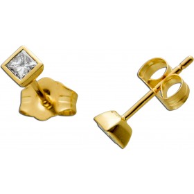 Solitär Ohrstecker Gelbgold 585 14K Natur Diamanten 0.20ct