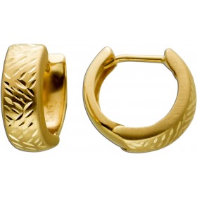 Creolen 12mm Gelbgold 333 8 Karat gemustert Klapp Scharnier