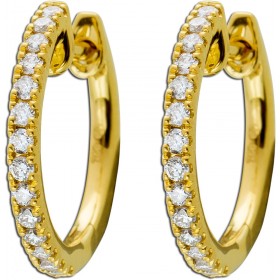 Brillant Creolen Gelbgold 750 18K Natur Diamanten 0.33ct