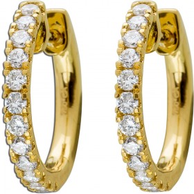 Brillant Creolen Gold 750 18K Natur Diamanten 0.52ct