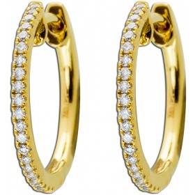 Brillant Creolen Gelbgold 750 18K Natur Diamanten 0.17ct