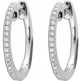 Brillant Creolen Weißgold 750 18K Natur Diamanten 0.17ct