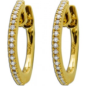 Brillant Creolen Gold 750 18K Natur Diamanten 0.10ct