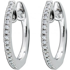 Brillant Creolen Weißgold 750 18K Natur Diamanten 0.10ct