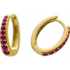 Rubin Creolen Gold 585 14K rote Natur Edelsteine 0.62ct