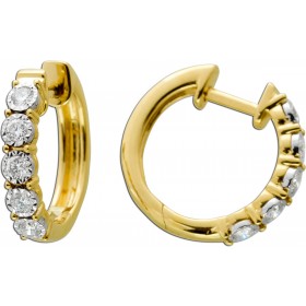 Brillant Creolen Gold 585 14K Natur Diamanten 0.29ct.