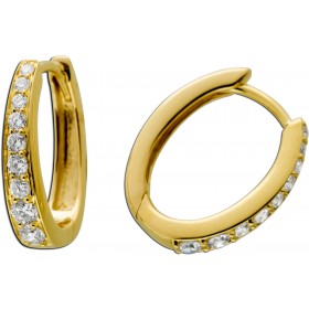 Brillant Creolen Gold 585 14K Natur Diamanten 0.51ct.  