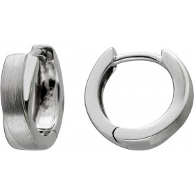 Platin 950 Klapp Creolen 14mm mattiert massiv 