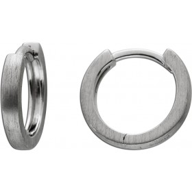 Platin 950 Klappcreolen 12mm massiv mattiert