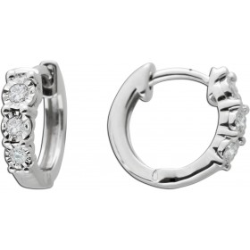 Diamant Creolen Weißgold 585 14K Natur Diamanten 0.10ct 