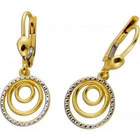 Ohrhänger Gelbgold Weißgold 333 8K Klapp Scharnier