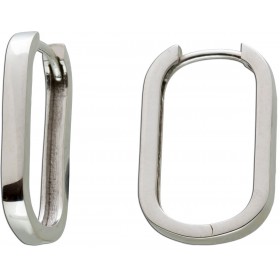 Ovale Hoops Creolen Ohrringe Weißgold 585 14K Klapp Scharnier