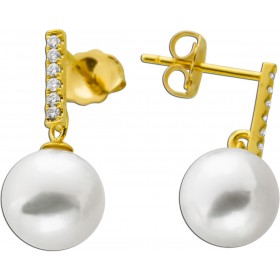 Perlen Ohrstecker Gold 585 14K Südseeperlen Natur Diamanten