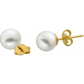 Perlenohrstecker Gelbgold 585 14 K Südseeperlen 9mm