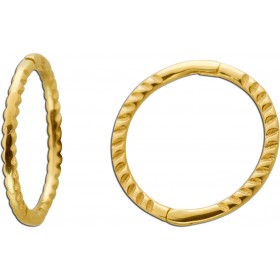 Creolen 12mm Gelbgold 585 14 Karat gemustert 
