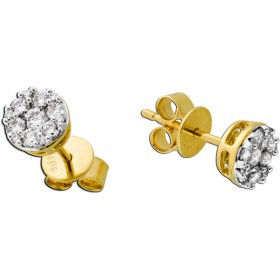 Brillant Ohrstecker Gelbgold 585 14 Karat 26 Brillanten 0.60ct. TW VSI