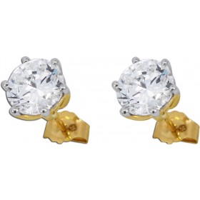 Solitär Ohrstecker 2.0ct F VSI Gelbgold 585 14K Lab Grown Diamanten