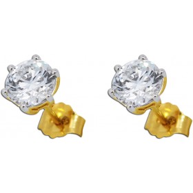 Solitär Ohrstecker 1.50ct F VSI Gelbgold 585 14K Lab Grown Diamanten 
