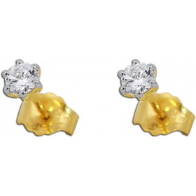 Solitär Ohrstecker 0.26ct F VSI Gelbgold 585 14K Lab Grown Diamanten 