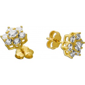 Ohrstecker Gelbgold 333 8 Karat weiße Zirkonia Steine 