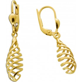 Ohrhänger Gelbgold 585 14 Karat Spiral Design 