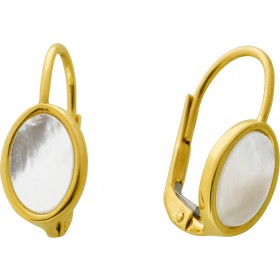 Perlmutt Ohrhänger Gold 333 8K weißer Natur Edelstein 