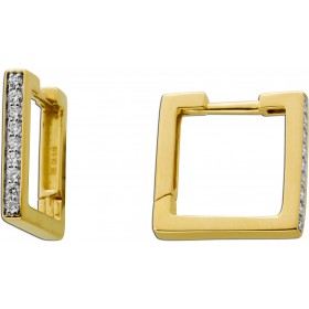 Brillant Creolen Gold 585 14K Natur Diamanten 0.15ct