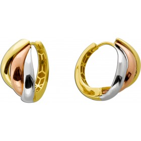 Trinity Tricolor Creolen Gelbgold Weißgold Rosegold 585 14K