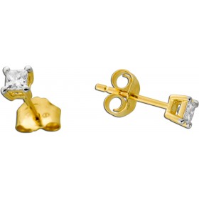 Diamant Ohrstecker 0.20ct Gold 585 14K Lab Grown Diamanten Princess Cut 