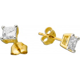 Brillant Ohrstecker 1ct Princess CutGold 585 14K Lab Grown  F VS