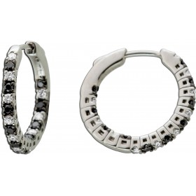 Lab Grown Creolen 0.50ct Weißgold 585 14K weiße schwarze Diamanten